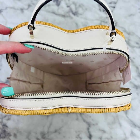 Kate Spade Love Shack Heart Wicker Crossbody Handbag - Picture 5 of 11